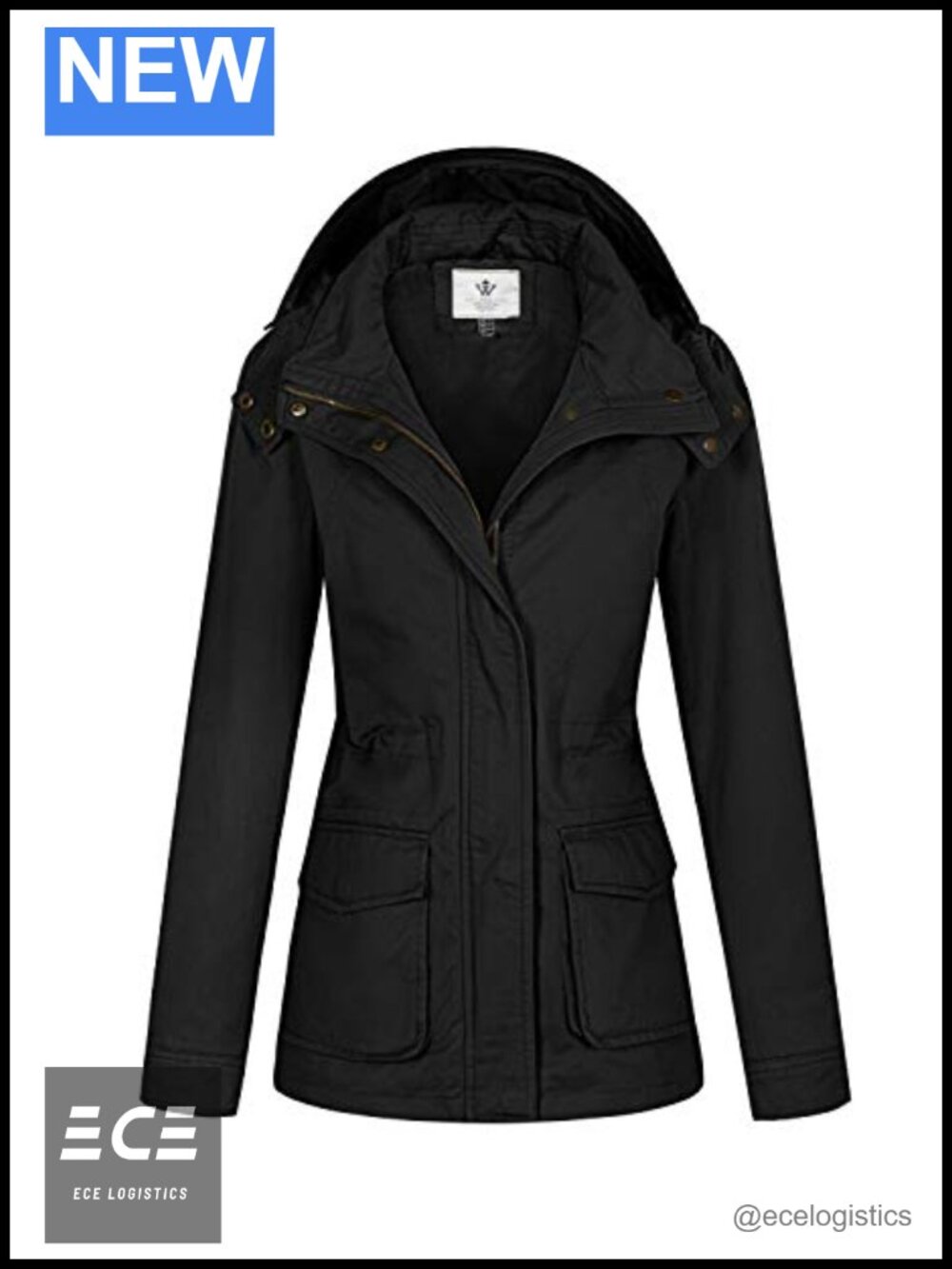 WenVen Lightweight Cotton Military Utility Hooded Anorak Jacket